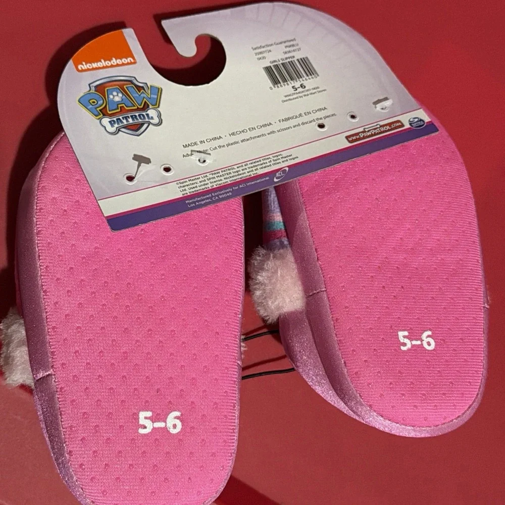 Paw Patrol Toddler Girl Slippers House Shoes Skye Everest Size S 5-6 New